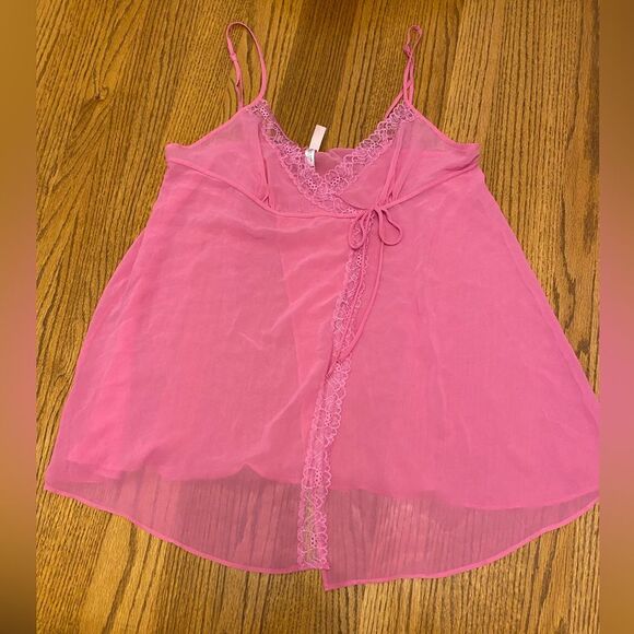 Victoria Secret Sheer Lacey Pink Camisole Top - Picture 4 of 12